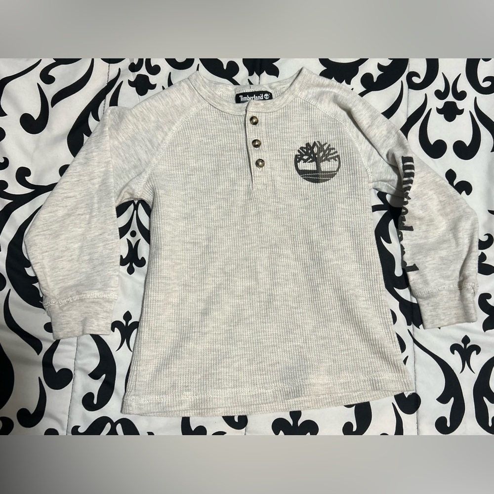Timberland toddler long sleeve long John type cream shirt- size 4t